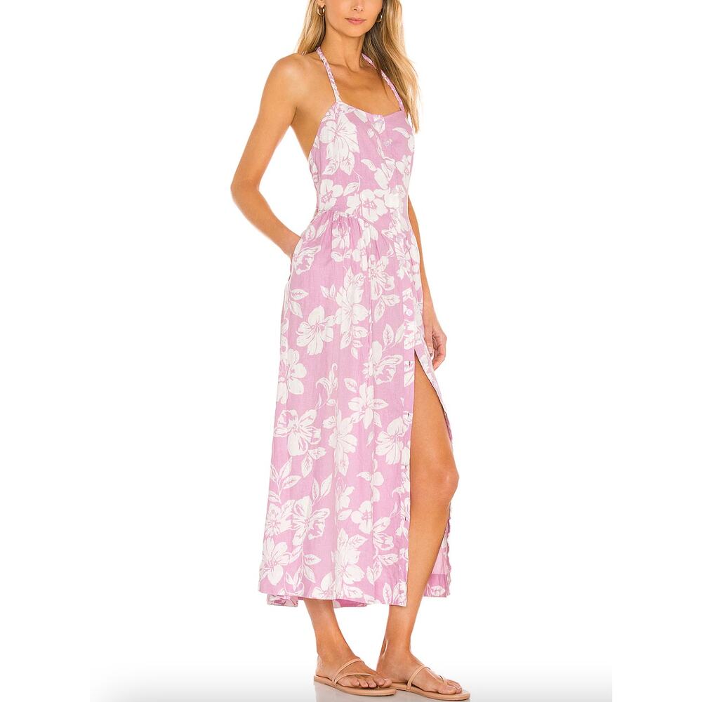 Free People THE PERFECT SUNDRESS Linen Dress Hawaiian Floral | Sz XS - Picture 3 of 8